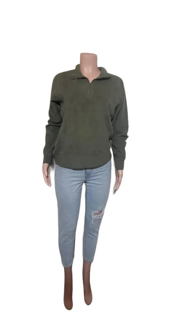 Pulp womens long sleeve mistle half zip fleece sweatshirt pullover, sweater M - Image 2