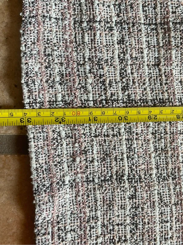miami Pearl-Trim Tweed A-Line Dress in Cream and Gray - Image 7
