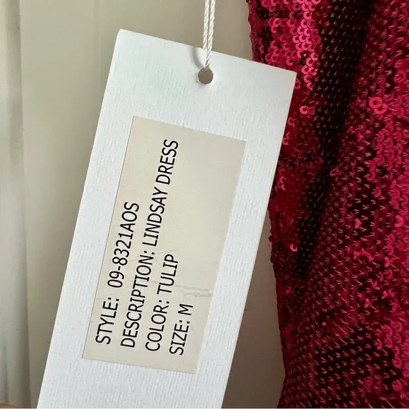 Torn by RONNY KOBO Lindsay Sequin Bow Mini Dress, Color Tulip Pink, Size M, NWT - Image 10