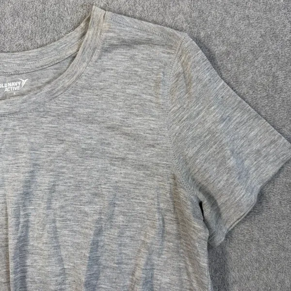 Old Navy Active Women's Small Knot Hem Short Sleeve Top Heather Gray Go-Dry - Image 3