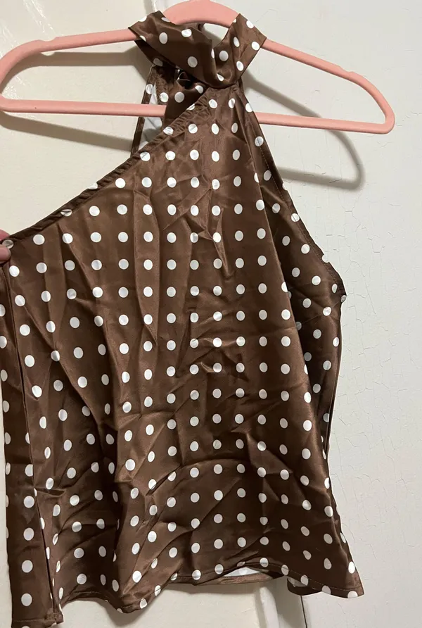 Halter Polka Dot Blouse NWOT - Image 4