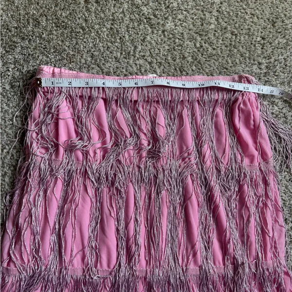 MANER Fringe Skirt Stretchy Sparkly Tassel Mini Skirt Pink Pony Club Swiftie - Image 6