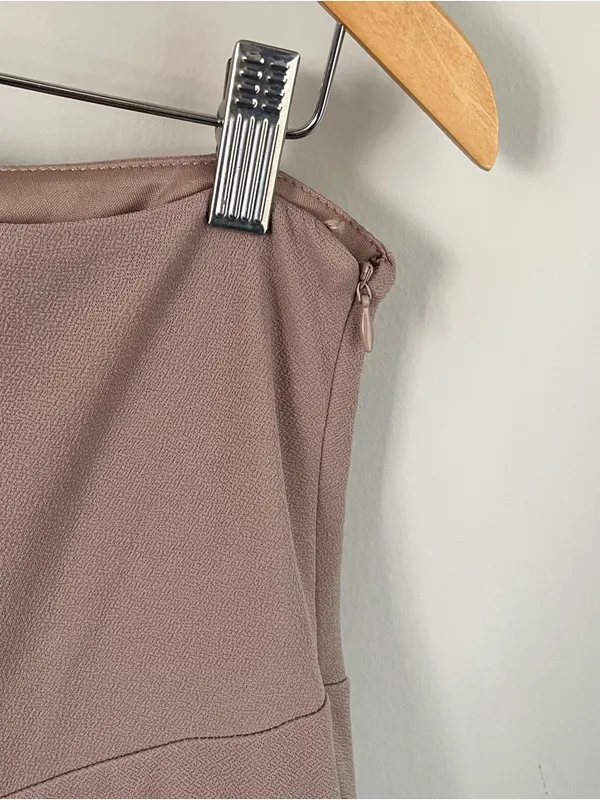 Birdy Grey Kira One Shoulder Bridesmaid Dress Size Small Taupe - Image 8