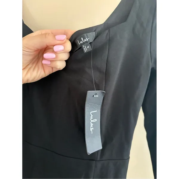 Lulus Save a Little Bliss For Me Black Long Sleeve Bodycon Maxi Dress Medium NWT - Image 5
