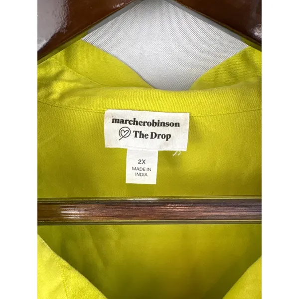 Women’s Marche Robinson The Drop 2X Green Button Up Drszs - Image 4