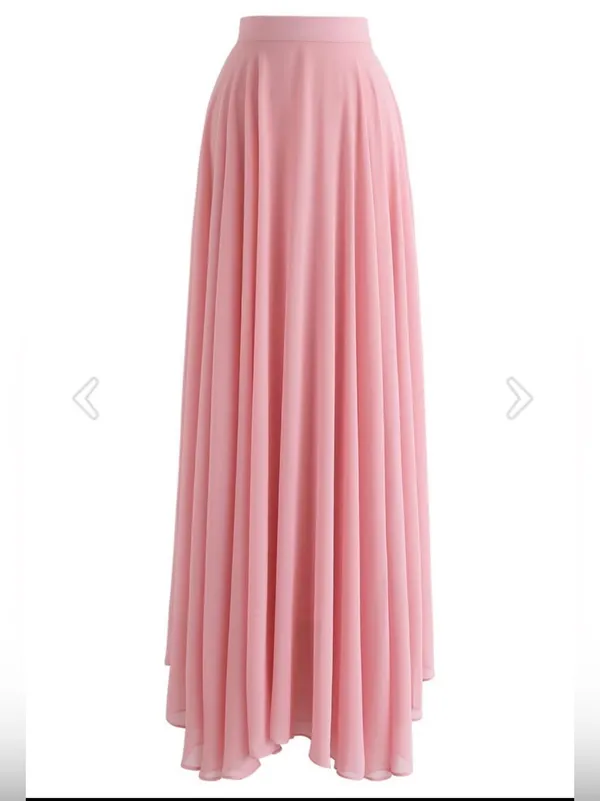 Chicwish Pink Flowing Maxi Skirt - Image 5