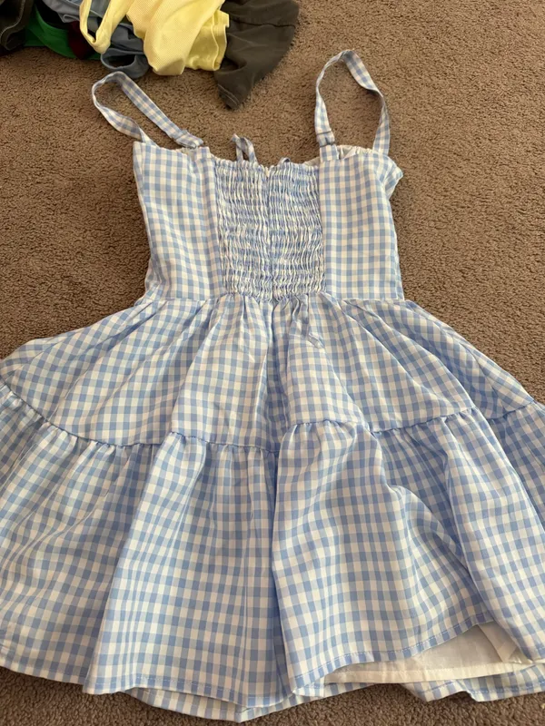 Edikted blue and white gingham dress  - Image 2