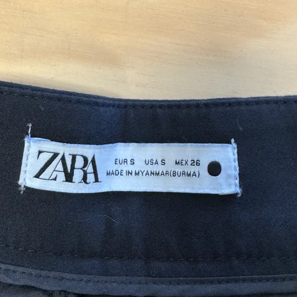 Zara Tailored High Waisted Shorts Side Zip Cotton Blend Small 1205/049/800 Black - Image 5