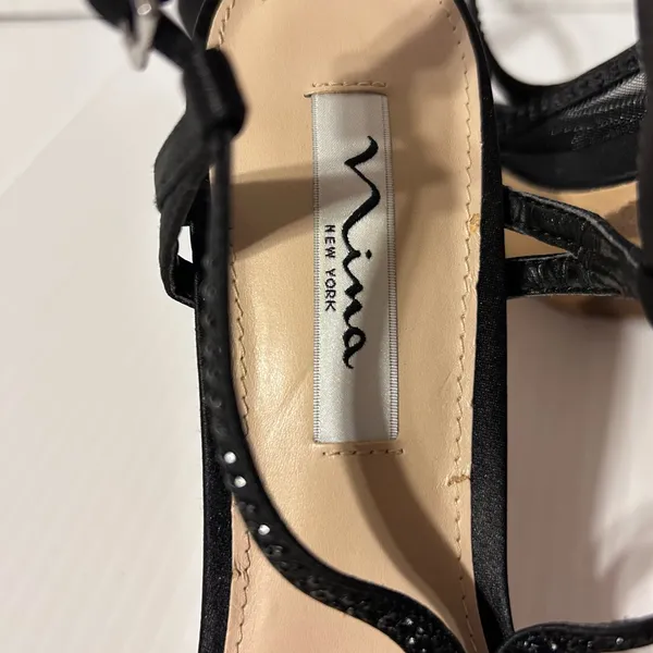 Nina New York black ankle strap heels women size 9.5 M - Image 10