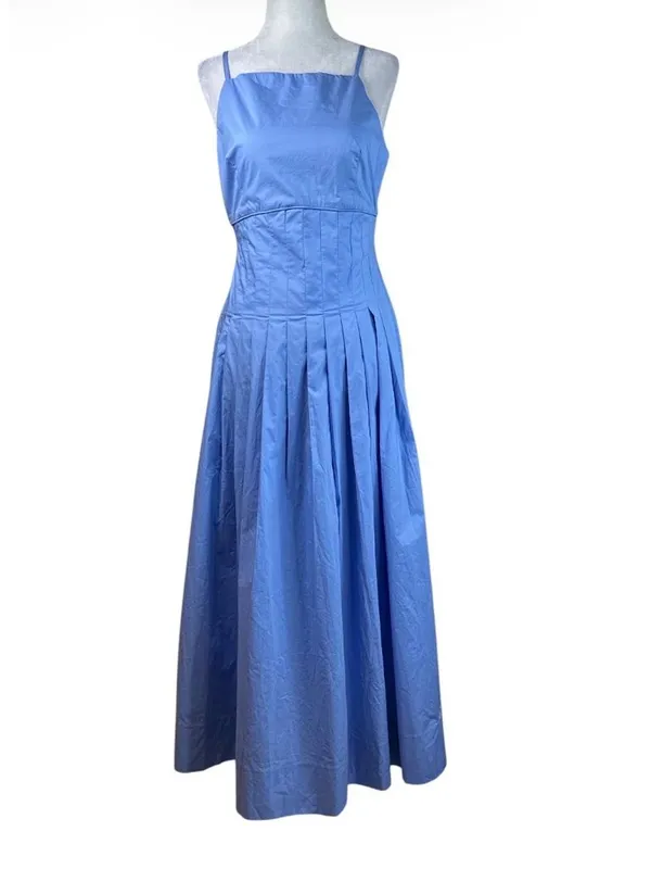 MINKPINK Avalon Square Neck Midi Dress in Jacaranda Blue Medium New Womens - Image 4