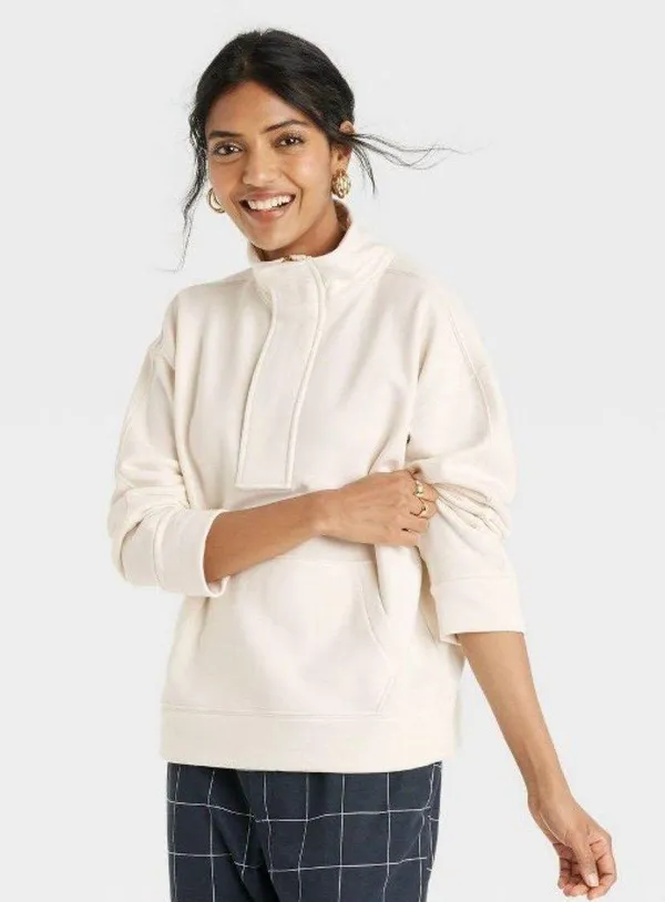 A New Day Cream Quarter Zip Sweatshirt - Image 5