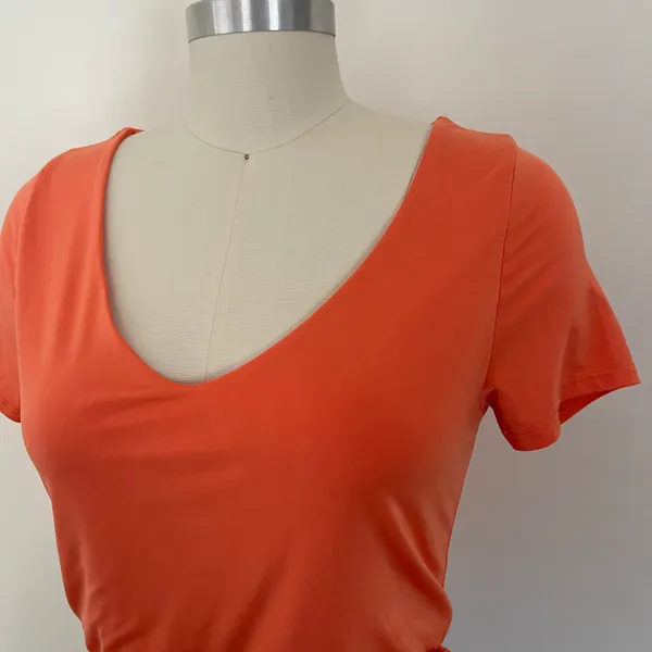 Bright Orange Stretch Fitted Top - Image 3