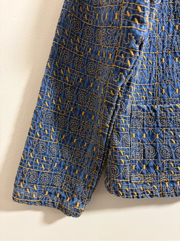 Click by Color Me Cotton Embroidered Denim Jacket 100% Tencel - Image 3