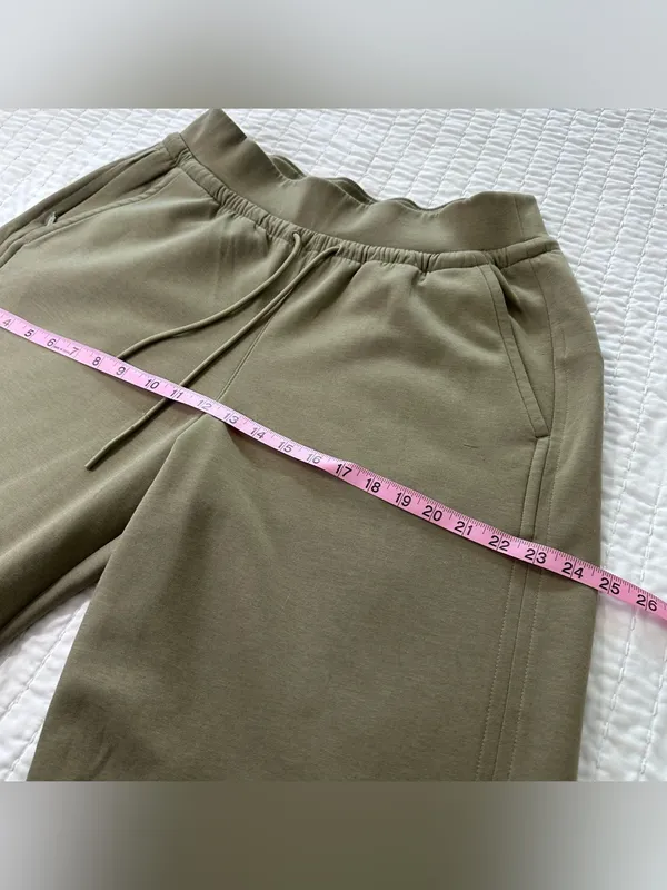 Athleta Allure High Rise Pant Women Size L Olive Branch Athleisure Wide Leg - Image 15