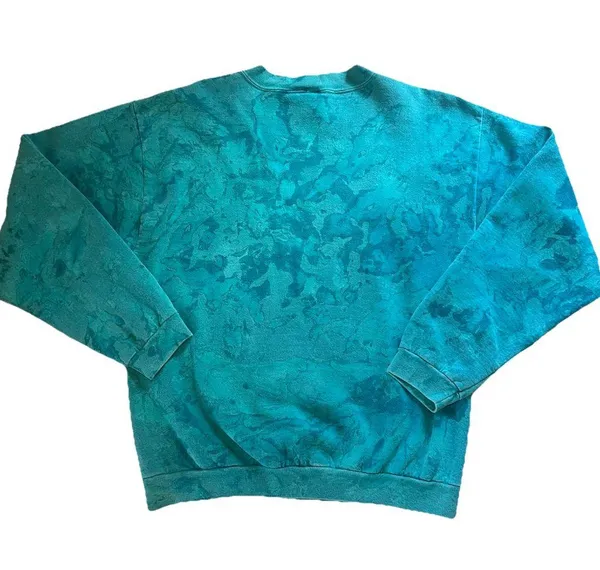 Vintage 90s Caribbean Sweater Adult Medium Blue Pullover Retro Watercolor Nature - Image 2