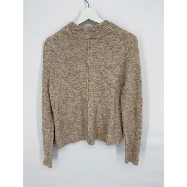 Wilfred Free Sweater Womens XXS Beige Good Mock Neck Exposed Seam Italian Yarn - Image 3