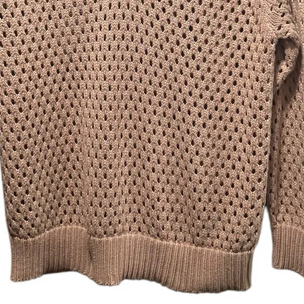 Aerie NWOT Open Knit Polo Sweater in Beach Dune‎ Size Smalll - Image 5