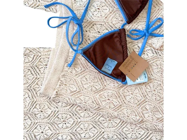 NWT Shade & Shore Crochet Cover Up Pants Set Boho Beach Vacation Medium - Image 8
