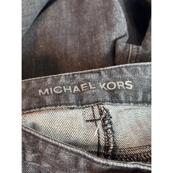 Michael Kors Black Sequin Fleur De‎ Lis Bootcut Jeans Womens 8P Petite - Image 14