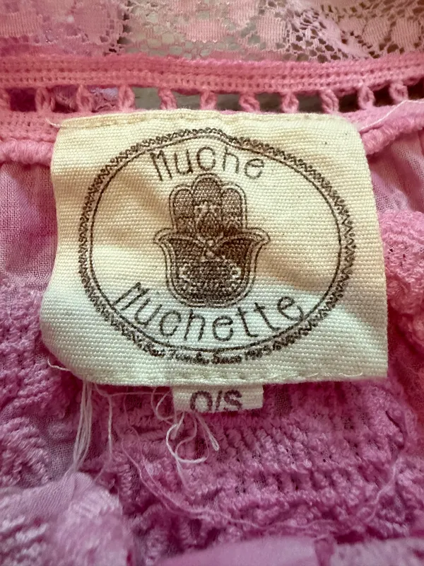Muche & Muchette Pink Lace Ruffle Babydoll Tank Top - Image 4