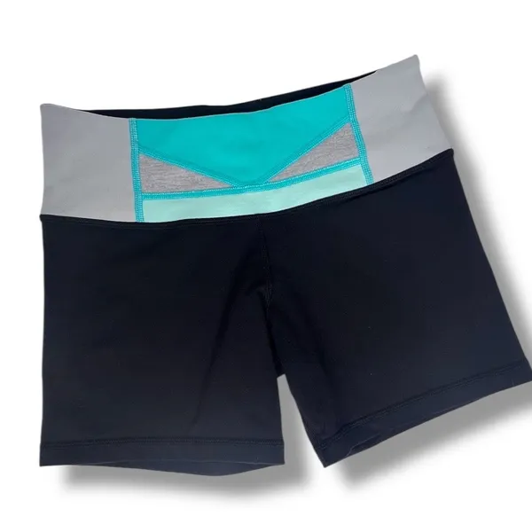 Lululemon Reversible Boogie Groove Short Full On Luon Teal Black Biker Shorts 4 - Image 8