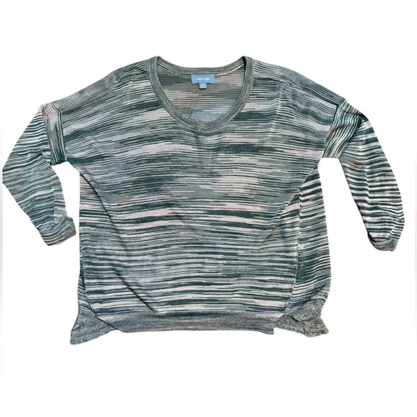 Sussan Striped Sheer Knit Top‎ Earth Tone Neutrals Lightweight Relaxed Sz XS - Image 6
