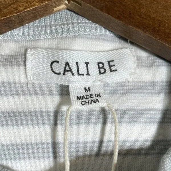 Cali Be Gray New Sweatshirt Striped Layered Oversized Medium - Image 8