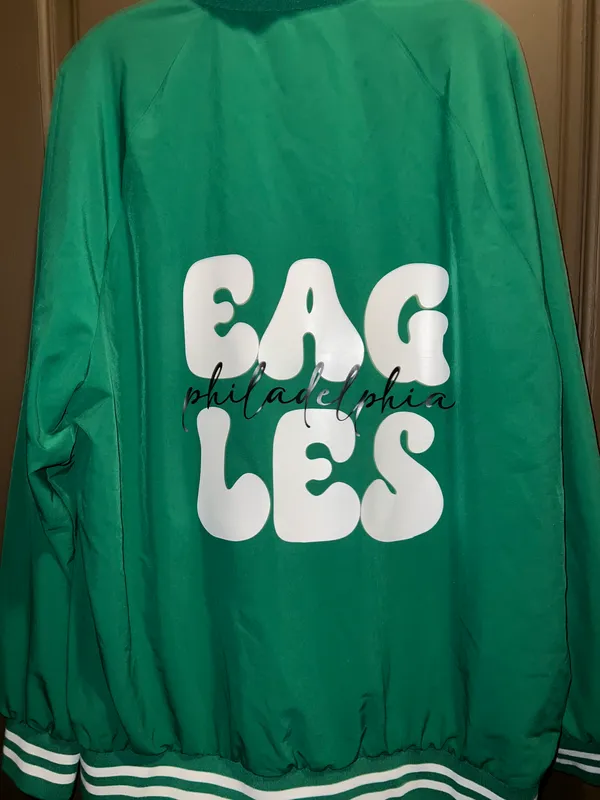 Jackson NFL Philadelphia Eagles Kelly Green Varsity Jacket - Image 5