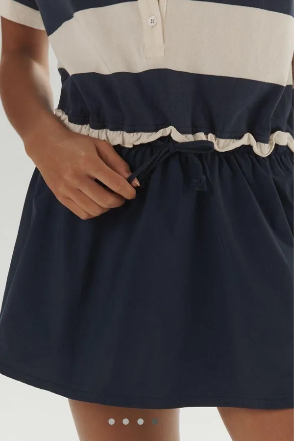 Anthropologie Daily Practice Navy and White T-Shirt Playsuit - Image 4