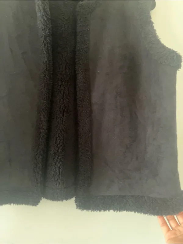 Lauren Ralph Lauren Black Faux Suede Sherpa Vest Large Western Ranch Rodeo - Image 3