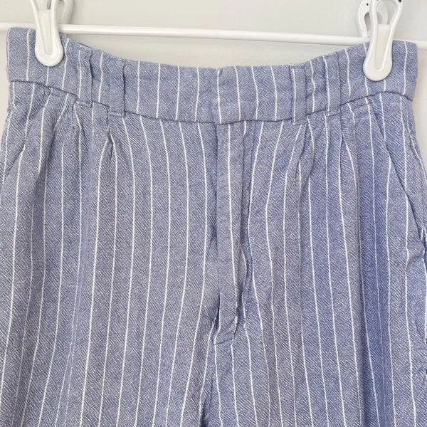 Abercrombie & Fitch Blue White Striped Linen Pants Size XS - Image 2