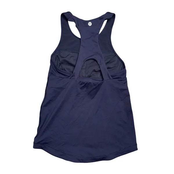 Lululemon Racerback Tank Top Womens 4 Navy Blue Excellent Built-in Bra Mesh Back - Image 2