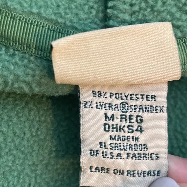 L.L. Bean Polartec Green Fleece Full Zip Jacket Medium Coat Preowned - Image 6
