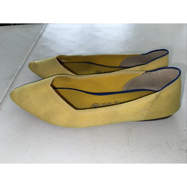 Rothys Womens Marigold Yellow Flat Slip on Shoes The Point 9.5 - Image 5