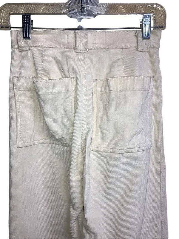Madewell Emmett Wide-Leg Mid-rise Pants in Corduroy Cream Size 23 - Image 6
