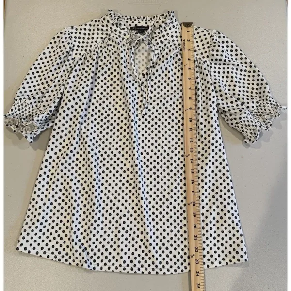Adrianna Papell Top Small Work Academia Polka Dot Preppy Twee Retro Coquette - Image 4