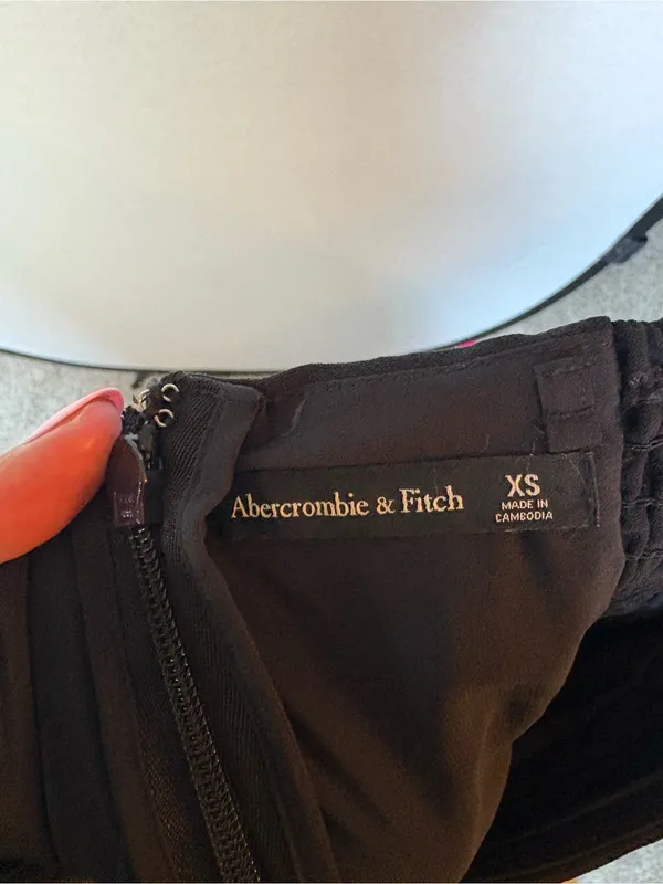 Abercrombie & Fitch Strapless Premium Crepe Jumpsuit Black XS - Image 5