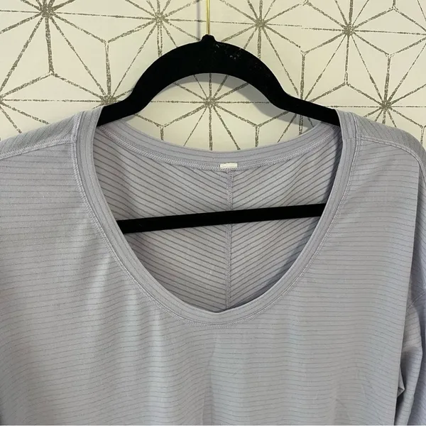 Lululemon Purple Stripe Tissueweight Long Sleeve Tee - Image 5