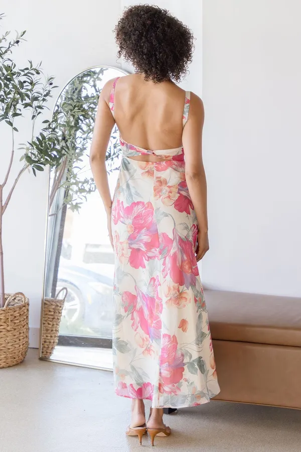 Floral Midi Dress Multiple Size M - Image 3