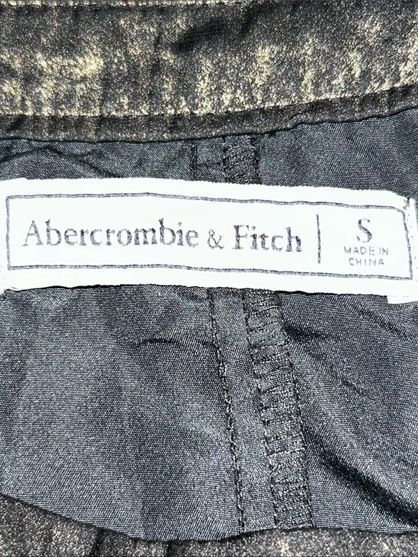 Abercrombie & Fitch Metallic Pleated Midi Skirt Size Small Gunmetal - Image 3