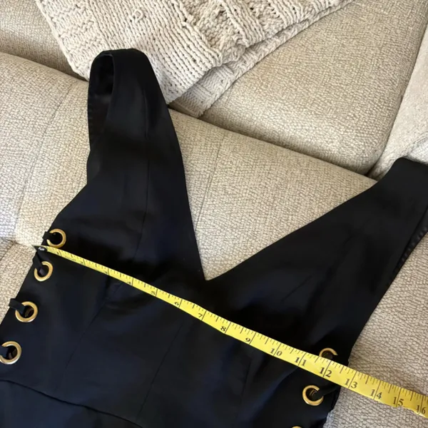 FINDERS KEEPERS Black Amos Dress Size Slits Cut Outs Lace Up‎ Maxi Size Small - Image 10