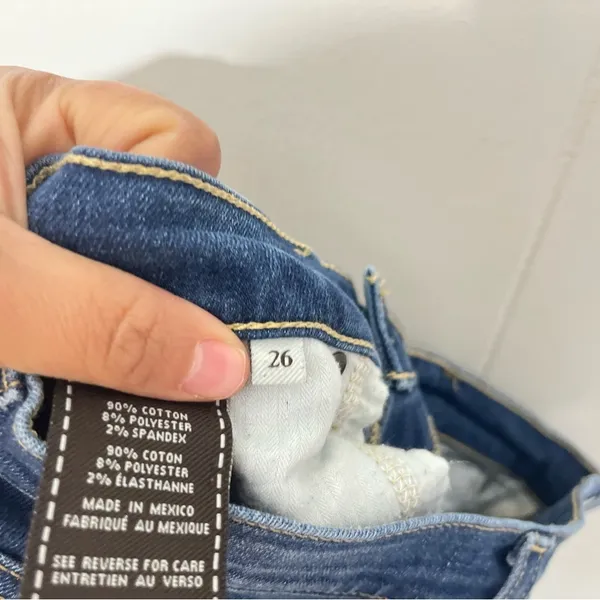 7 For All Mankind Gwenevere Skinny Jeans Distressed Blue Size 26 Low Rise - Image 9