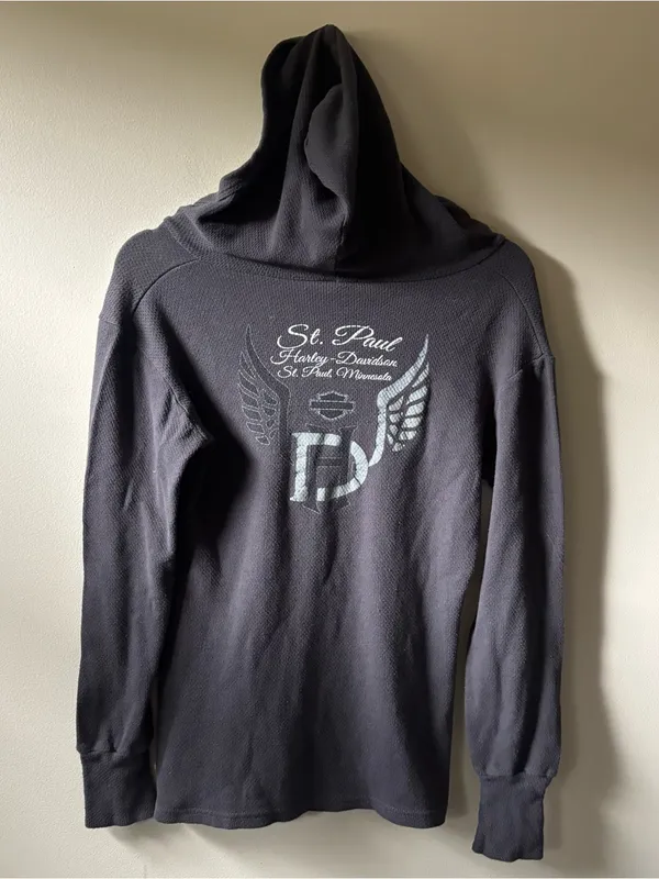Harley-Davidson Hooded Long Sleeve with Rhinestone Logo - Image 5