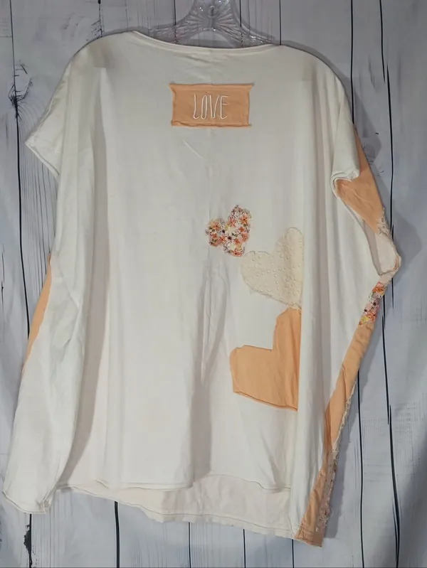 Oli & Hali Layered Heart Patchwork Relaxed Fit Shabby Chic Boho Cottagecore Top - Image 6