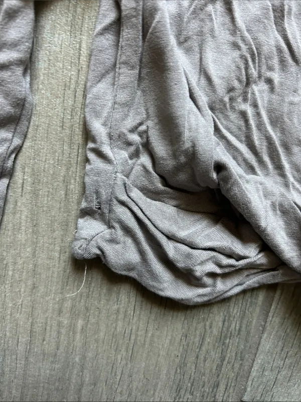 Cozy Casual Light Gray Long Sleeve Twist-Front Top - Image 3
