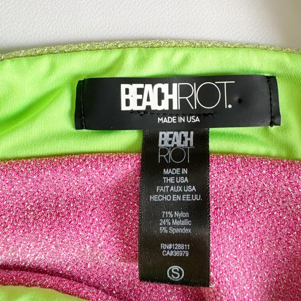 Beach Riot Womens Watermelon Lemonade Metallic Mackenzie Bikini Swim Top Size S - Image 5