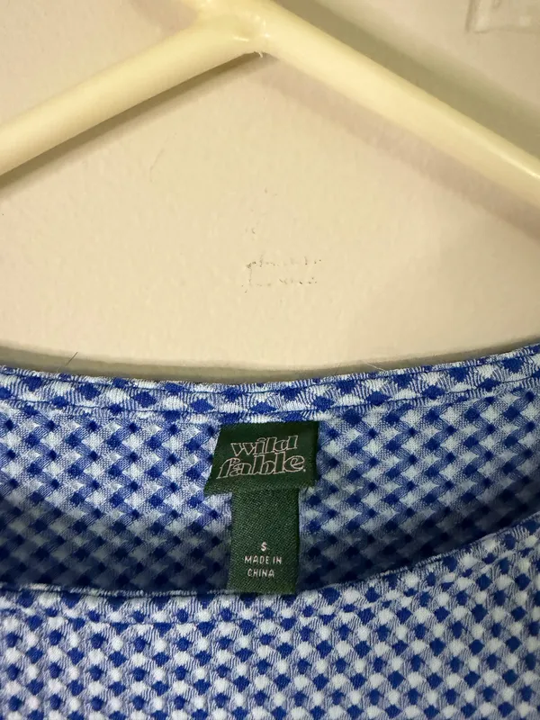 Wild Fable Blue Checkered Tie-Side Tank Top - Image 2