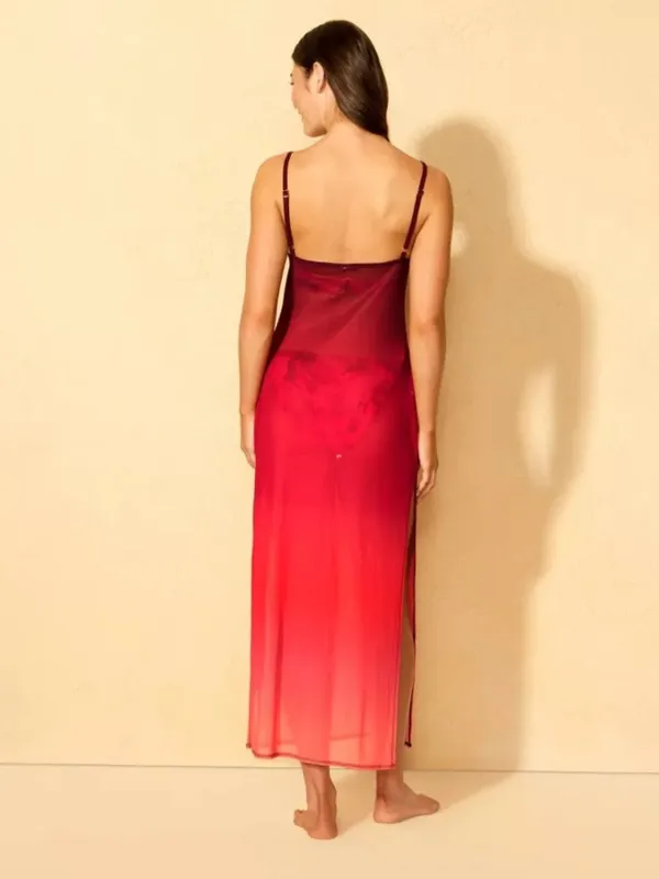 NWT Shade & Shore Red Ombré Cover Up Maxi dress Mesh Size XS - Image 2