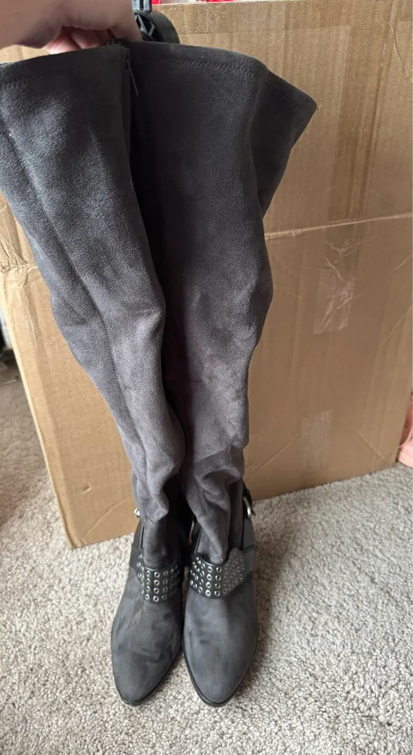 Michael Kors Over the Knee Grey Boots Size 7 - Image 2