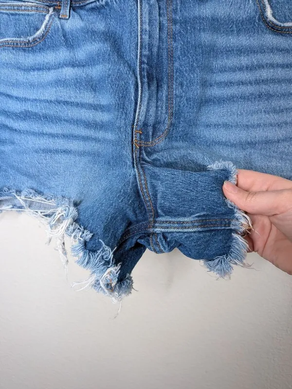 Wrangler Womens Cowboy Cutoff Denim Jean Shorts Size 32 Country Western - Image 3
